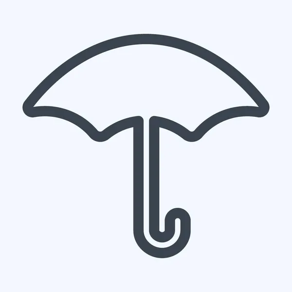 Иконка Umbrella Стиль Линий Простая Иллюстрация Штрих Таблицы Дизайн Вектора — стоковый вектор