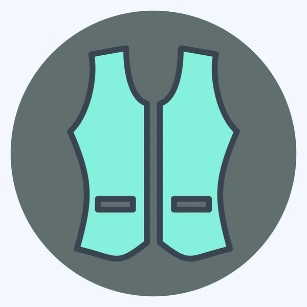 Gilet Icône Style Plat Illustration Simple Course Modifiable Modèle Vectoriel — Image vectorielle