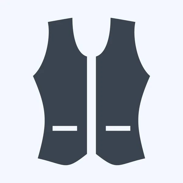 Icon Vest Glyph Style Eenvoudige Illustratie Bewerkbare Slag Design Template — Stockvector