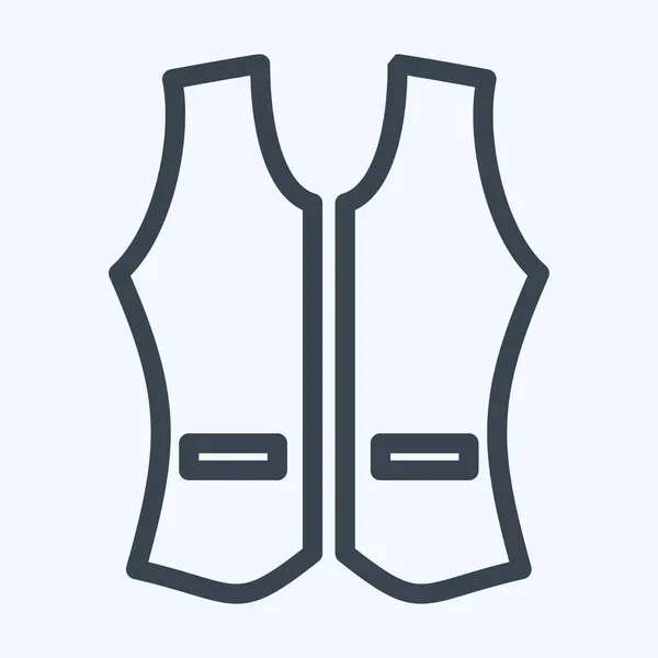 Icon Vest Line Style Egyszerű Illusztráció Szerkeszthető Stroke Design Sablon — Stock Vector