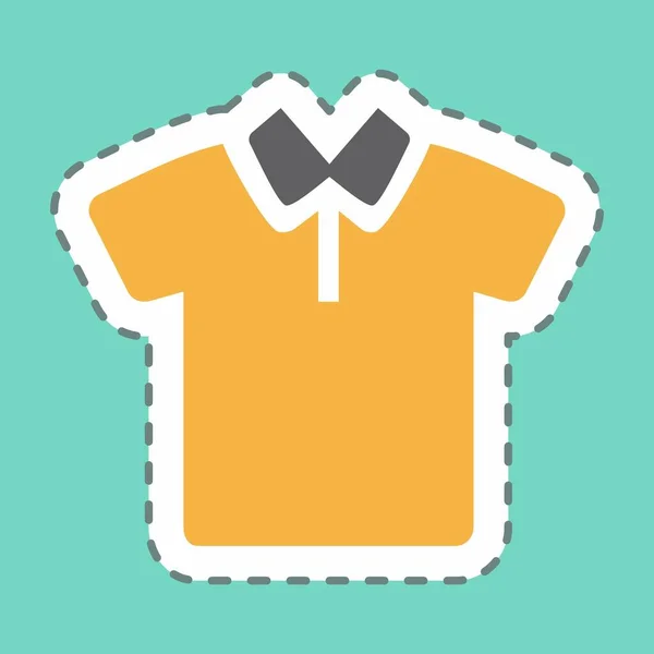 Sticker Shirt Coupe Ligne Illustration Simple Course Modifiable Modèle Vectoriel — Image vectorielle