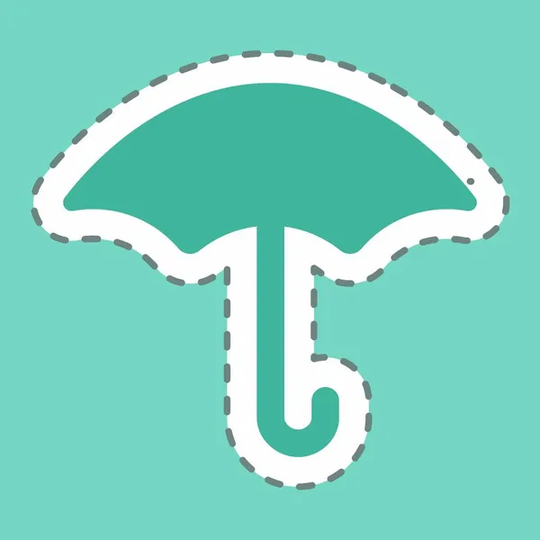 Sticker Umbrella Line Cut Simple Illustration Editable Stroke Design Template — Stock Vector