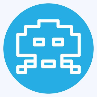 Simge Uzaylı İşgalcisi - Mavi Gözler Biçimi, Basit illüstrasyon, Düzenlenebilir Felç, Tasarım şablonu vektörü, Yazılar, posterler, reklamlar, duyurular, bilgi grafikleri vs..