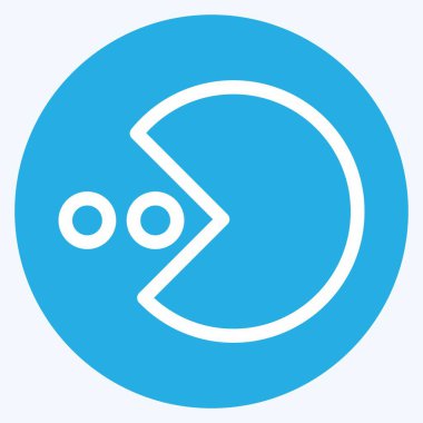 Simge Pacman - Mavi Gözler Biçimi, Basit illüstrasyon, Düzenlenebilir Felç, Tasarım şablonu vektörü, baskılar, posterler, reklamlar, duyurular, bilgi grafikleri vs..