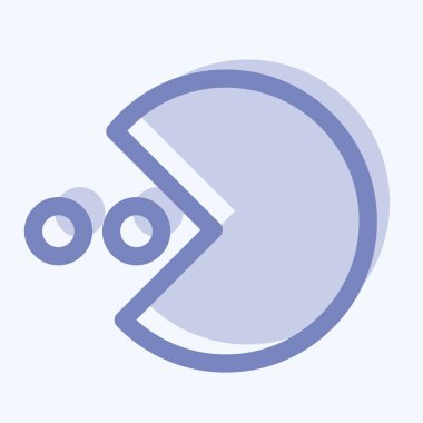 Simge Pacman - İki Ton Biçimi, Basit illüstrasyon, Düzenlenebilir Felç, Tasarım şablonu vektörü, baskılar, posterler, reklamlar, duyurular, bilgi grafikleri vs..