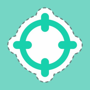 Etiket Hedefi - Basit illüstrasyon, Düzenlenebilir vuruş, Tasarım şablonu vektörü, baskılar, posterler, reklamlar, duyurular, bilgi grafikleri vs..