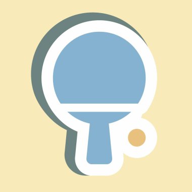 Etiket Pin Pong, Basit illüstrasyon, Düzenlenebilir vuruş, Tasarım şablonu vektörü, baskılar, posterler, reklamlar, duyurular, bilgi grafikleri vs..