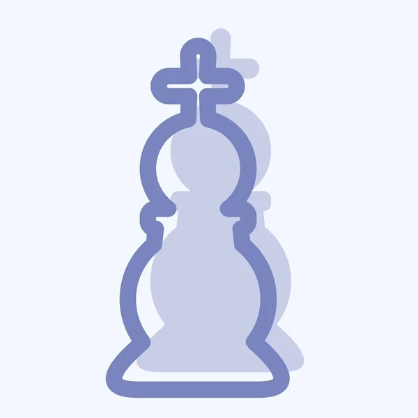 Icon Chess Style Bicolore Illustration Simple Course Modifiable Modèle Vectoriel — Image vectorielle
