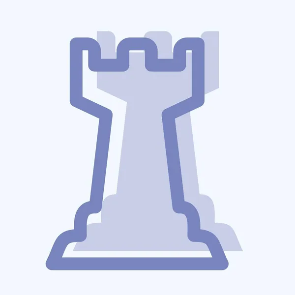 Icon Chess Style Bicolore Illustration Simple Course Modifiable Vecteur Gabarit — Image vectorielle