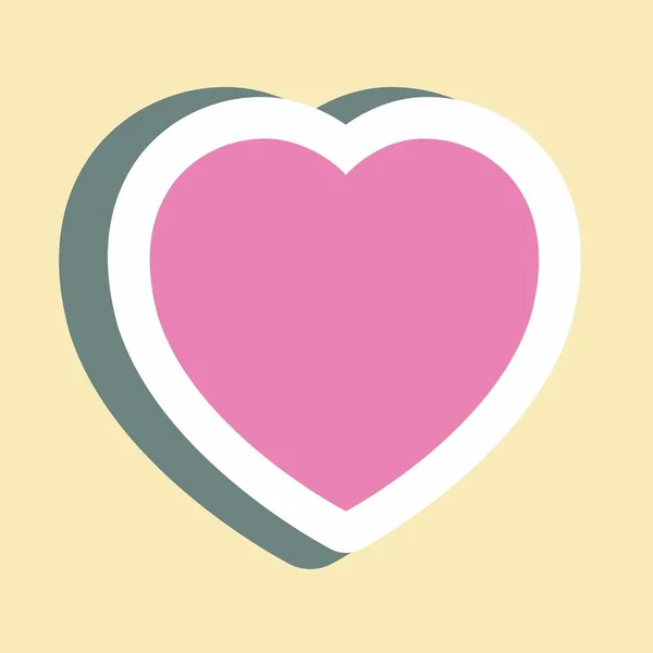 Sticker Hearts Simple Illustration Editable Stroke Design Template Vector Good — Stock Vector