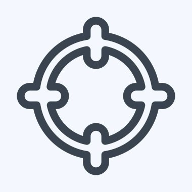 Simge Hedefi - Satır Biçimi, Basit illüstrasyon, Düzenlenebilir vuruş, Tasarım şablonu vektörü, Yazdırma, poster, reklam, duyurular, bilgi grafikleri vs..