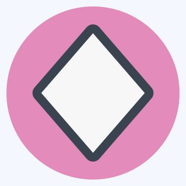 Simge Elmasları - Renk Mat Biçimi, Basit illüstrasyon, Düzenlenebilir Vuruş, Tasarım şablonu vektörü, Yazılar, posterler, reklamlar, duyurular, bilgi grafikleri vs..