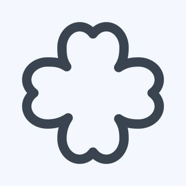 Simge Şanslı - Satır Biçimi, Basit illüstrasyon, Düzenlenebilir vuruş, Tasarım şablon vektörü, baskılar, posterler, reklamlar, duyurular, bilgi grafikleri vs..