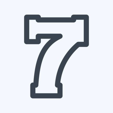 Simge Slot Oyunu - Satır Stili, Basit illüstrasyon, Düzenlenebilir vuruş, Tasarım şablonu vektörü, Yazdırma, poster, reklam, duyurular, bilgi grafikleri vs..