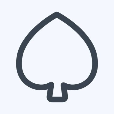 Simge Maça - Satır Biçimi, Basit illüstrasyon, Düzenlenebilir vuruş, Tasarım şablonu vektörü, Yazdırma, poster, reklam, duyurular, bilgi grafikleri vs..