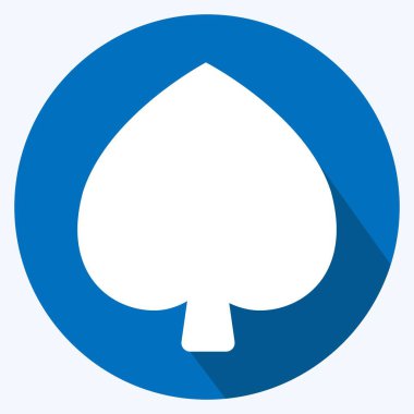 Simge Maça - Uzun Gölge Biçimi, Basit illüstrasyon, Düzenlenebilir vuruş, Tasarım şablonu vektörü, Yazdırma, poster, reklamlar, duyurular, bilgi grafikleri vs..