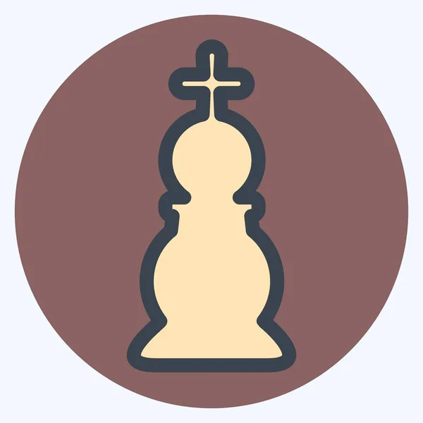 Icon Chess Color Mate Style Illustration Simple Course Modifiable Modèle — Image vectorielle