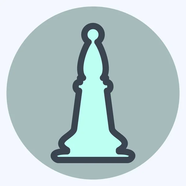 Icon Chess Color Mate Style Illustration Simple Course Modifiable Modèle — Image vectorielle