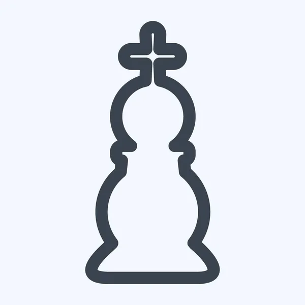 Icon Chess Style Ligne Illustration Simple Course Modifiable Modèle Vectoriel — Image vectorielle