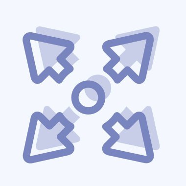 Simge Genişlemesi - İki Ton Biçimi, Basit illüstrasyon, Düzenlenebilir Vuruş, Tasarım şablonu vektörü, Yazılar, posterler, reklamlar, duyurular, bilgi grafikleri vs..