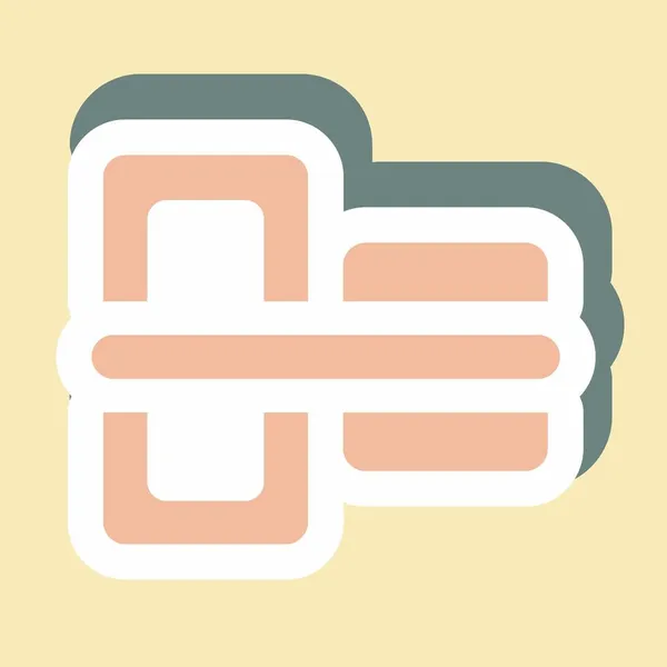 Sticker Vertical Ευθυγράμμιση Κέντρο Χρώμα Mate Style Απλή Απεικόνιση Επεξεργάσιμο — Διανυσματικό Αρχείο