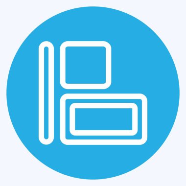 Simge Yatay Hizalama Sola - Mavi Gözler Biçimi, Basit illüstrasyon, Düzenlenebilir Vuruş, Tasarım şablonu vektörü, Yazdırma, afişler, reklamlar, duyurular, bilgi grafikleri vs..