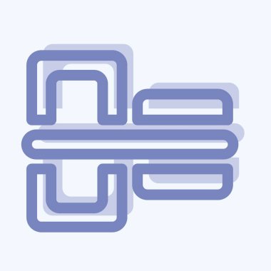 Simge Dikey Hizalama Merkezi - İki Ton Biçimi, Basit illüstrasyon, Düzenlenebilir vuruş, Tasarım şablonu vektörü, baskılar, posterler, reklamlar, duyurular, bilgi grafikleri vs..