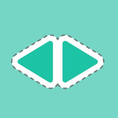 Etiket Kaydırma - Satır Kesimi, Basit illüstrasyon, Düzenlenebilir vuruş, Tasarım şablonu vektörü, baskılar, posterler, reklamlar, duyurular, bilgi grafikleri vs..