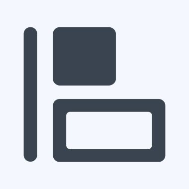 Simge Yatay Hizalama Sola - Kabartma Biçimi, Basit illüstrasyon, Düzenlenebilir Vuruş, Tasarım şablonu vektörü, Yazdırma, afişler, reklamlar, duyurular, bilgi grafikleri vs..