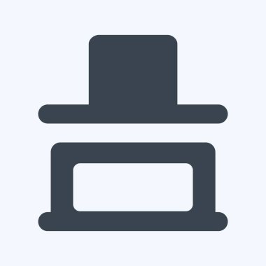 Simge Dikey Dağıtım Düğmesi - Kabartma Biçimi, Basit İllüstrasyon, Düzenlenebilir Vuruş, Tasarım şablonu vektörü, Yazdırma, afişler, reklamlar, duyurular, bilgi grafikleri vs..