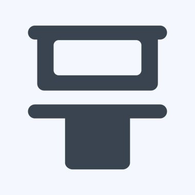 Simge Dikey Dağıtım Üst - Kabartma Biçimi, Basit illüstrasyon, Düzenlenebilir Vuruş, Tasarım şablonu vektörü, Yazdırma, afişler, reklamlar, duyurular, bilgi grafikleri vs..