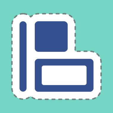 Çıkartma Yatay Hizalama Sola - Satır Kesimi, Basit illüstrasyon, Düzenlenebilir vuruş, Tasarım şablonu vektörü, baskılar, posterler, reklamlar, duyurular, bilgi grafikleri, vs..