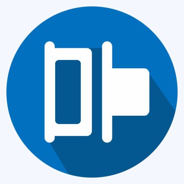 Simge Yatay Dağıtımı Sola - Uzun Gölge Biçimi, Basit İllüstrasyon, Düzenlenebilir Vuruş, Tasarım Şablonu Vektörü, Yazdırma, reklam, anons, bilgi grafikleri vs..