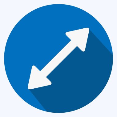 Simge Sağ Ölçek - Uzun Gölge Biçimi, Basit illüstrasyon, Düzenlenebilir vuruş, Tasarım şablonu vektörü, baskılar, posterler, reklamlar, duyurular, bilgi grafikleri vs..