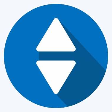 Simge Kaydırma Dikey - Uzun Gölge Biçimi, Basit illüstrasyon, Düzenlenebilir Vuruş, Tasarım şablonu vektörü, Yazdırma, poster, reklamlar, duyurular, bilgi grafikleri vs..