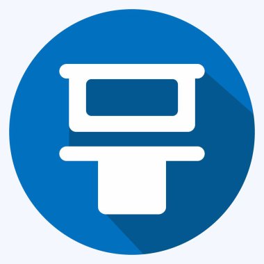 Simge Dikey Dağıtım Üst - Uzun Gölge Biçimi, Basit illüstrasyon, Düzenlenebilir Vuruş, Tasarım şablonu vektörü, Yazdırma, afişler, reklamlar, duyurular, bilgi grafikleri vs..