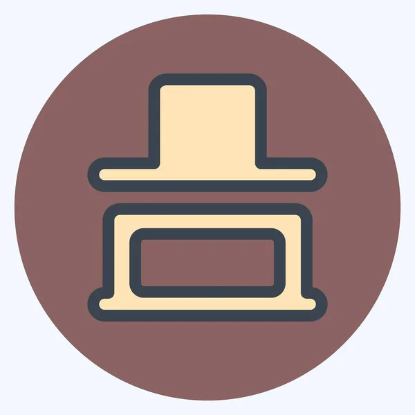 Εικονίδιο Κάθετο Κουμπί Διανομής Χρώμα Mate Style Απλή Απεικόνιση Επεξεργάσιμο — Διανυσματικό Αρχείο