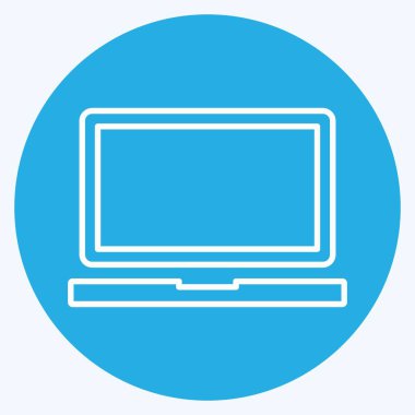 Simge Laptop - Mavi Gözler Biçimi, Basit illüstrasyon, Düzenlenebilir Felç, Tasarım şablonu vektörü, baskılar, posterler, reklamlar, duyurular, bilgi grafikleri vs..