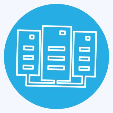 Simge Veri Merkezi - Mavi Gözler Biçimi, Basit illüstrasyon, Düzenlenebilir Felç, Tasarım şablonu vektörü, baskılar, posterler, reklamlar, duyurular, bilgi grafikleri vs..