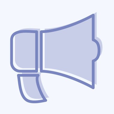 Simge Hoparlörü - İki Ton Biçimi, Basit illüstrasyon, Düzenlenebilir Vuruş, Tasarım şablonu vektörü, Yazılar, posterler, reklamlar, duyurular, bilgi grafikleri vs..