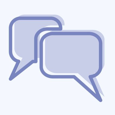 Simge İleti Baloncukları - İki Ton Biçimi, Basit illüstrasyon, Düzenlenebilir Vuruş, Tasarım şablonu vektörü, Yazılar, posterler, reklamlar, duyurular, bilgi grafikleri vs..