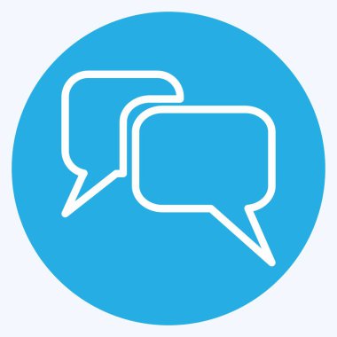 Simge İleti Baloncukları - Mavi Gözler Biçimi, Basit illüstrasyon, Düzenlenebilir Felç, Tasarım şablonu vektörü, baskılar, posterler, reklamlar, duyurular, bilgi grafikleri vs..