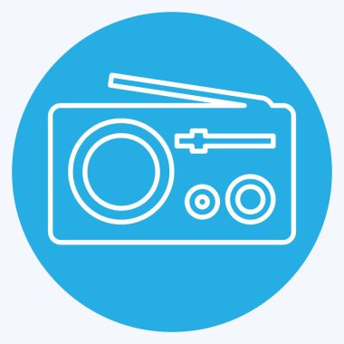 Simge Radyosu - Mavi Gözler Biçimi, Basit illüstrasyon, Düzenlenebilir Felç, Tasarım şablonu vektörü, baskılar, posterler, reklamlar, duyurular, bilgi grafikleri vs..