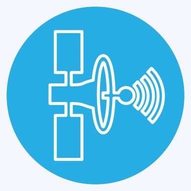 Simge Uydusu - Mavi Gözler Biçimi, Basit illüstrasyon, Düzenlenebilir Felç, Tasarım şablonu vektörü, baskılar, posterler, reklamlar, duyurular, bilgi grafikleri vs..