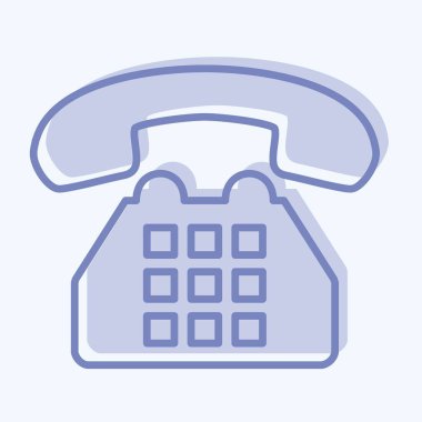 Simge Telefonu - İki Ton Biçimi, Basit illüstrasyon, Düzenlenebilir Vuruş, Tasarım şablonu vektörü, Yazdırma, poster, reklam, duyurular, bilgi grafikleri vs..
