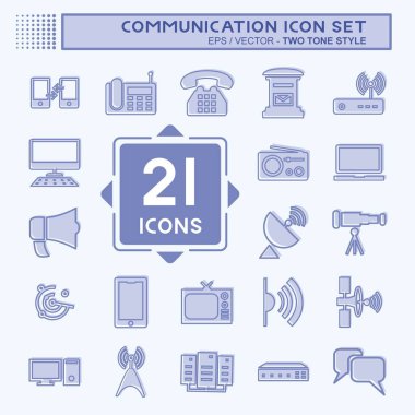 Simge Ayarlama İletişimi - İki Ton Biçimi, Basit illüstrasyon, Düzenlenebilir vuruş, Tasarım şablonu vektörü, baskılar, posterler, reklamlar, duyurular, bilgi grafikleri vs..