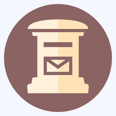 Simge Posta Kutusu - Renk Eşleştirme Biçimi, Basit illüstrasyon, Düzenlenebilir vuruş, Tasarım şablonu vektörü, baskılar, posterler, reklamlar, duyurular, bilgi grafikleri vs..