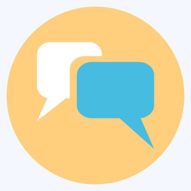 Simge İleti Baloncukları - Düz Biçim, Basit illüstrasyon, Düzenlenebilir Vuruş, Tasarım şablonu vektörü, Yazılar, posterler, reklamlar, duyurular, bilgi grafikleri vs..