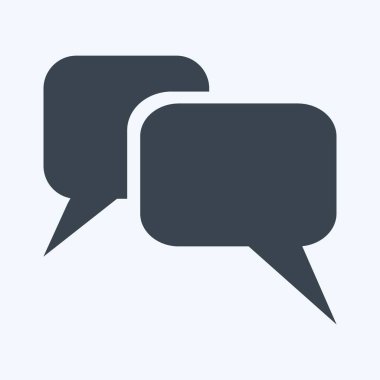 Simge İleti Baloncukları - Glyph Biçimi, Basit illüstrasyon, Düzenlenebilir vuruş, Tasarım şablonu vektörü, baskılar, posterler, reklamlar, duyurular, bilgi grafikleri vs..