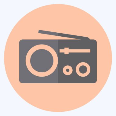 Simge Radyosu - Düz Biçim, Basit illüstrasyon, Düzenlenebilir Felç, Tasarım şablonu vektörü, Yazdırma, poster, reklam, duyurular, bilgi grafikleri vs..